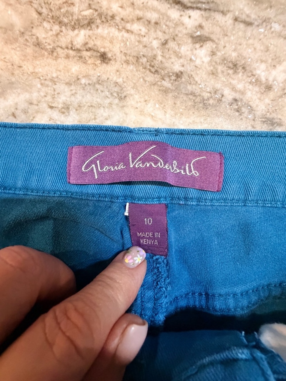 Gloria Vanderbilt Amanda Jeans Womens Size 10 Teal Straight Leg Pants - Picture 3 of 8